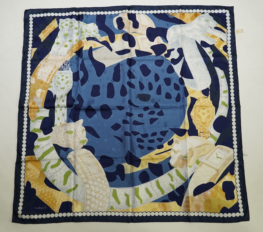 A Cartier panther silk design scarf